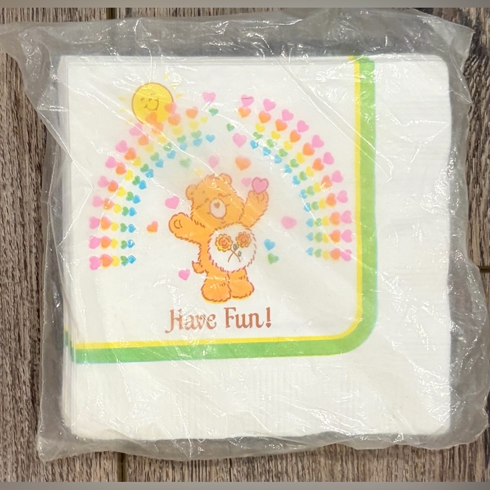 Vintage 1980s Care Bears Napkins SEALED – Retro Party Supplies Friend Bear 16ct